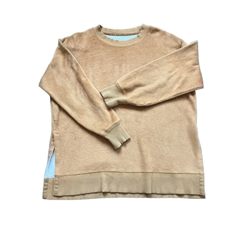 Aerie Soft Teddy Bear Pullover Crewneck Sweater in Camel Size S